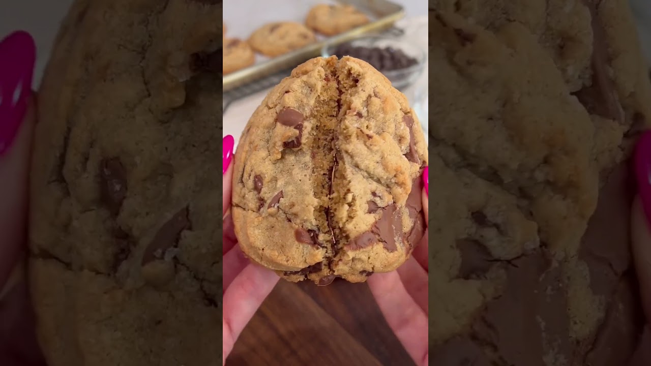 Browned Butter Peanut Butter Chocolate Chip Cookies-Jacques Torres Dipped #recipe #cookies  #shorts