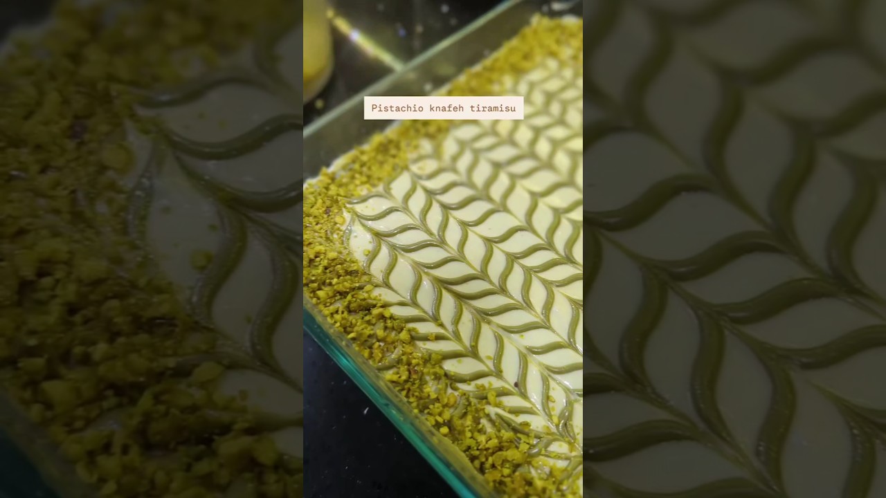 Tiramisu with a twist: Pistachio kanafeh the best combo😋 #dessert #food #pistachios #pistachioknafeh