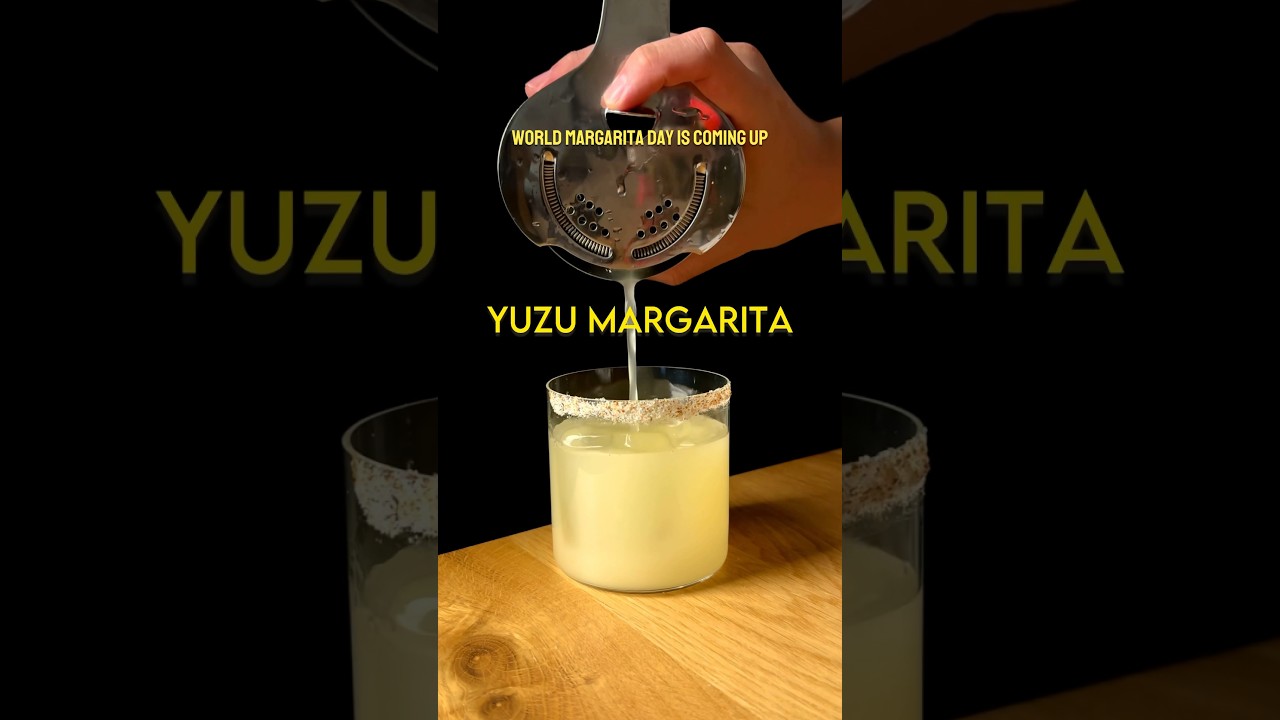 Yuzu margarita! | tequila, curaçao, yuzu | #shorts #cocktail #margarita