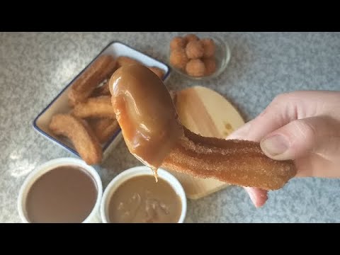Homemade Churros with two dipping sauces.