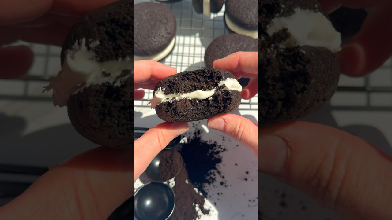 Homemade Oreo Cakesters! 🤎#baking #recipe #oreo #oreorecipe #viral