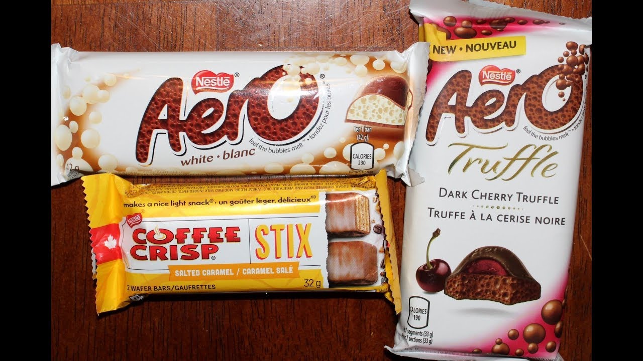 Nestle: Aero Dark Cherry Truffle, Aero White & Salted Caramel Coffee Crisp Stix Review