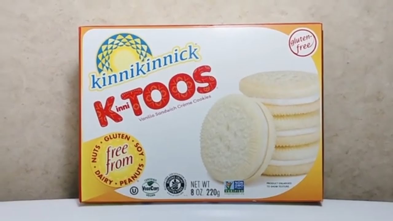 Review of kinnikinnick KinniToons vanalla sandwich creme cookie with Randy and Modee