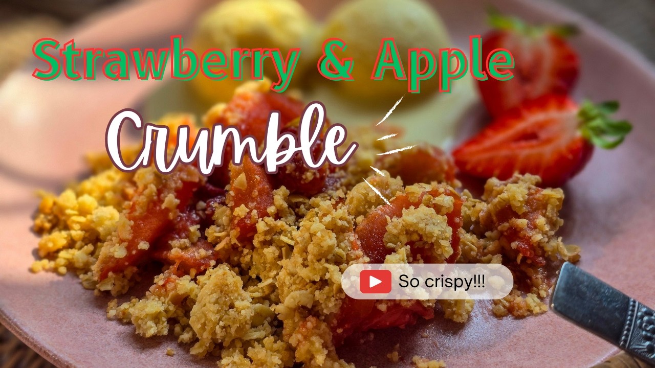 🍏 🍓Do you HATE soggy bottoms and or tops ? Here's the crunchiest Apple and strawberry crumble 🍏 🍓