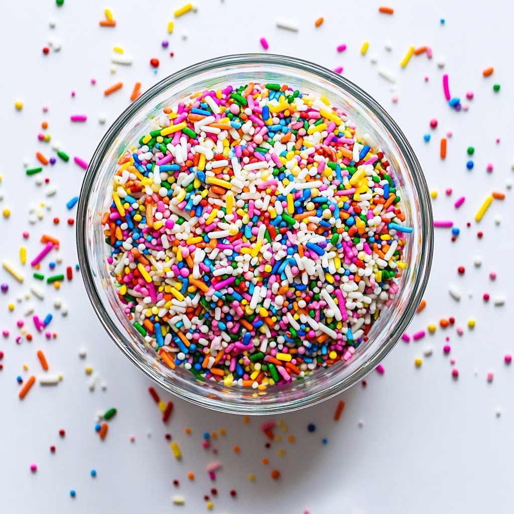 Churro Toppings a Bowl of Rainbow Sprinkles 