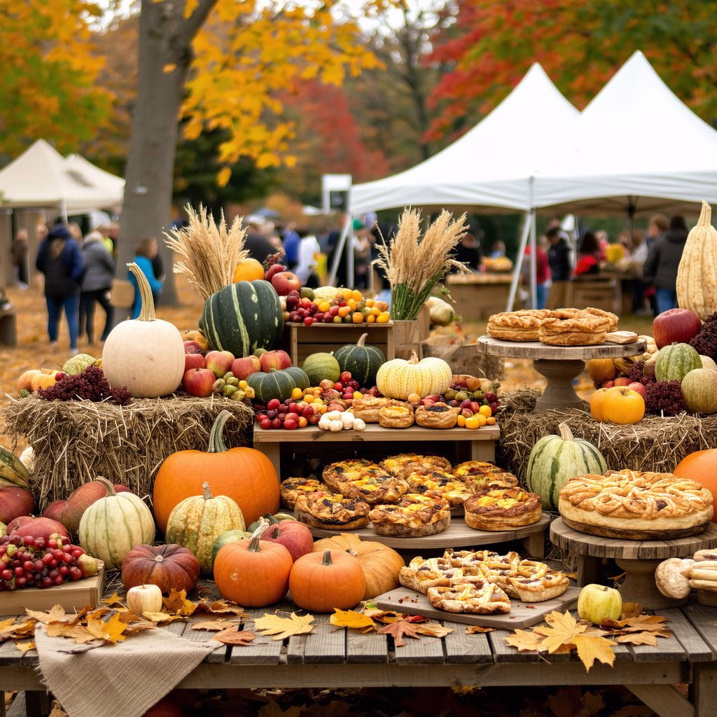 Beautiful arrangement of fall festival foods