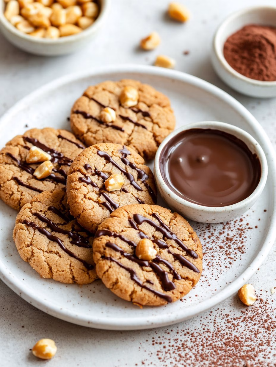 peanut butter cookies and chocolate dipping sauce