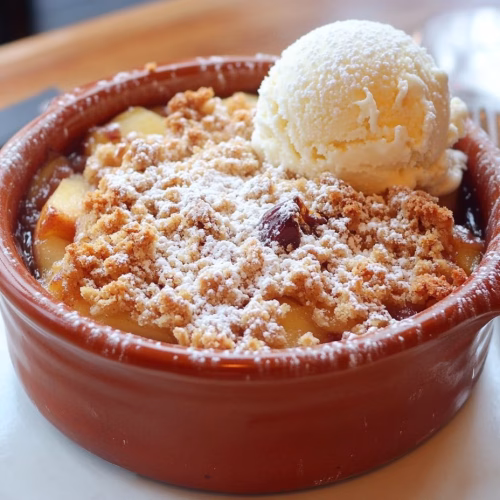 Apple and fig crumble