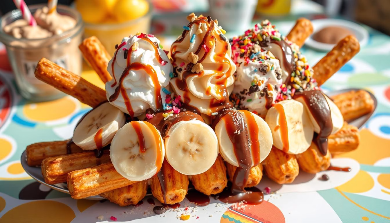Churro banana split recipe