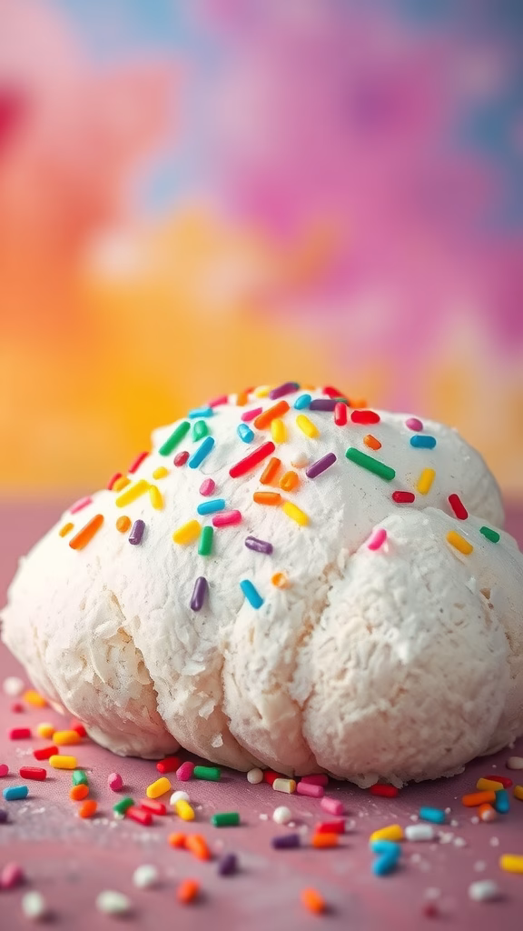 Light and fluffy cloud bread topped with colorful sprinkles