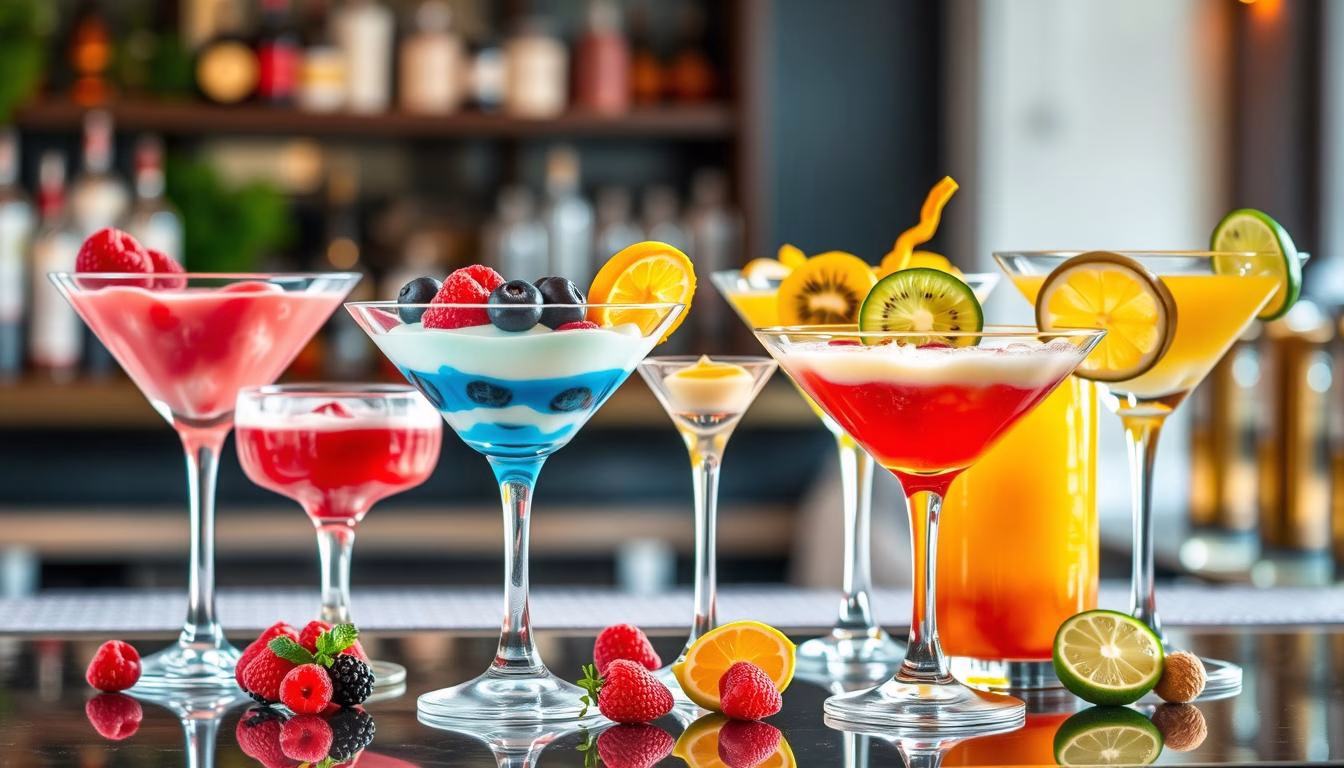 fruit dessert martinis