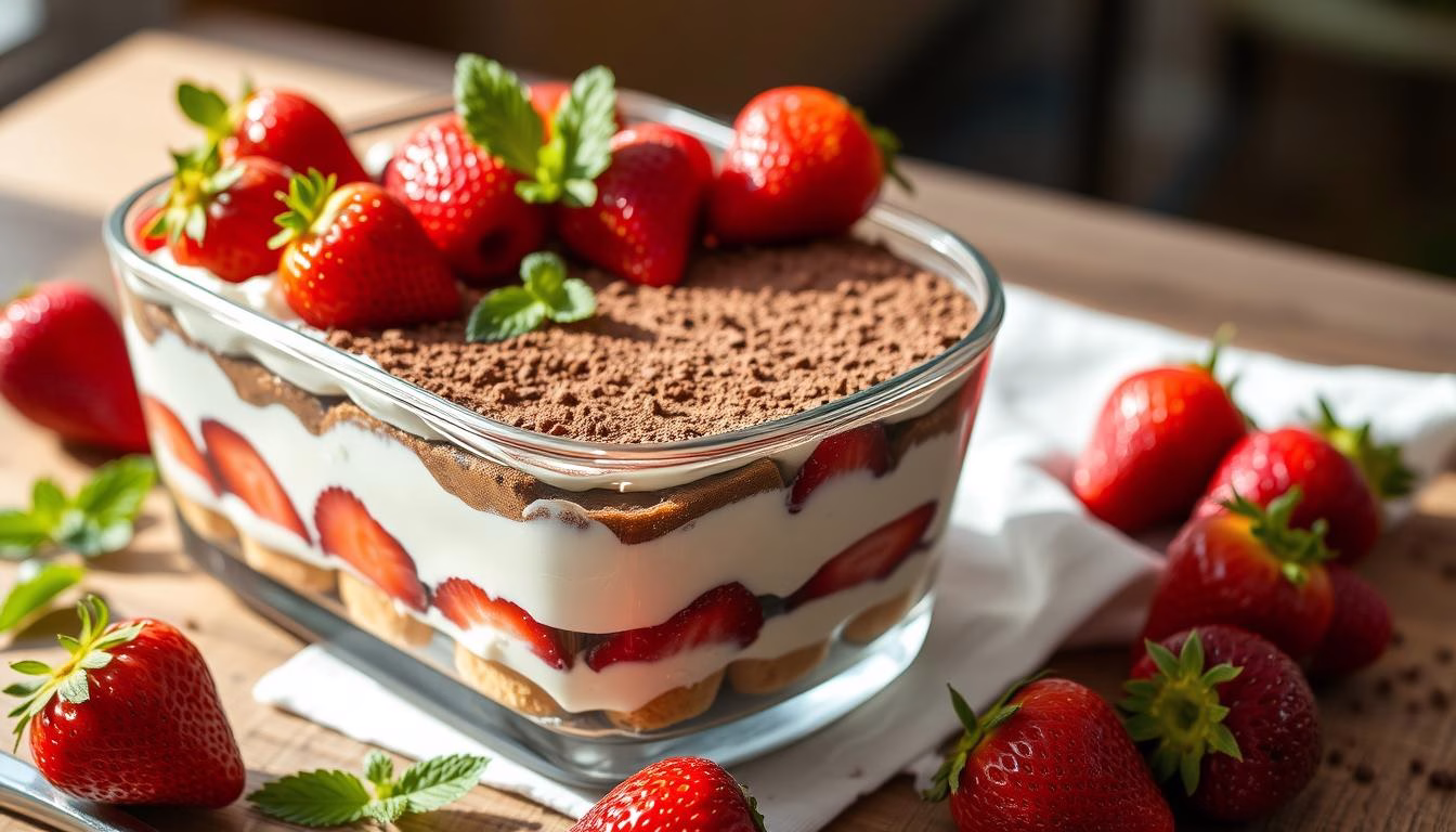 homemade strawberry tiramisu