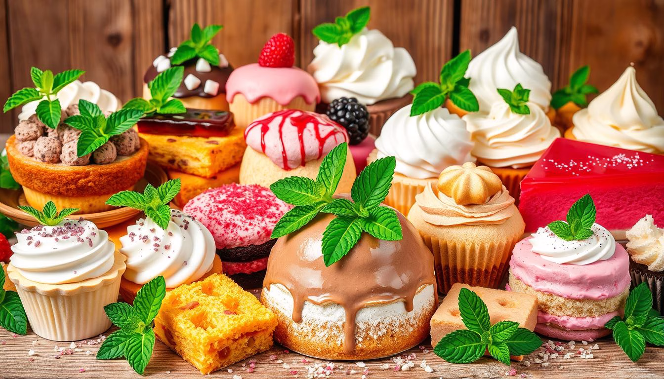 Fresh mint in desserts
