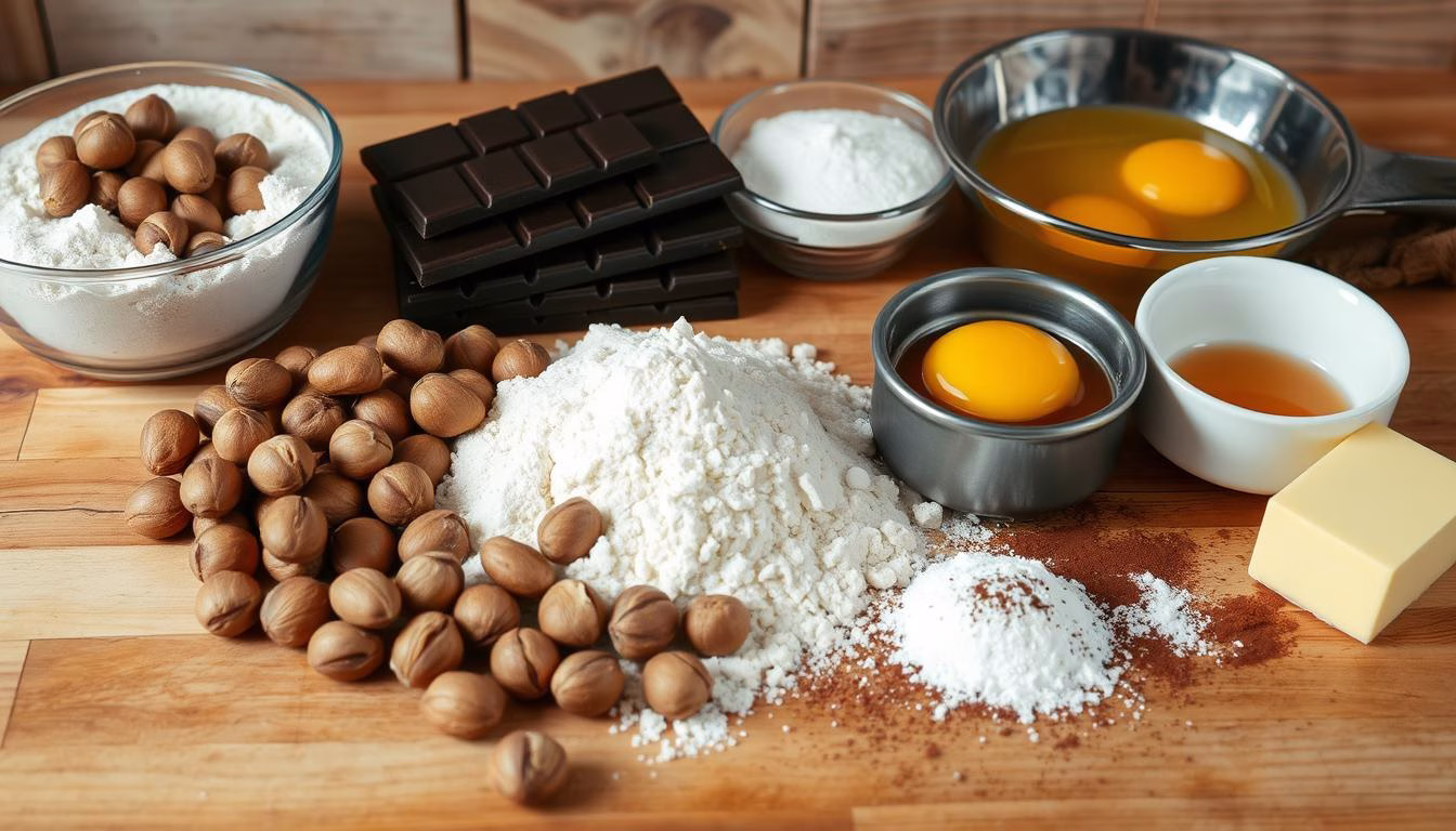 Hazelnut brownie ingredients
