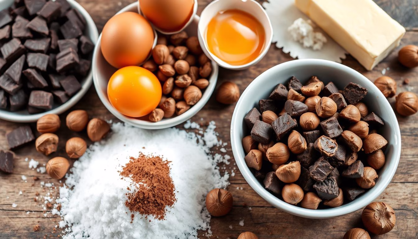 Hazelnut brownies ingredients