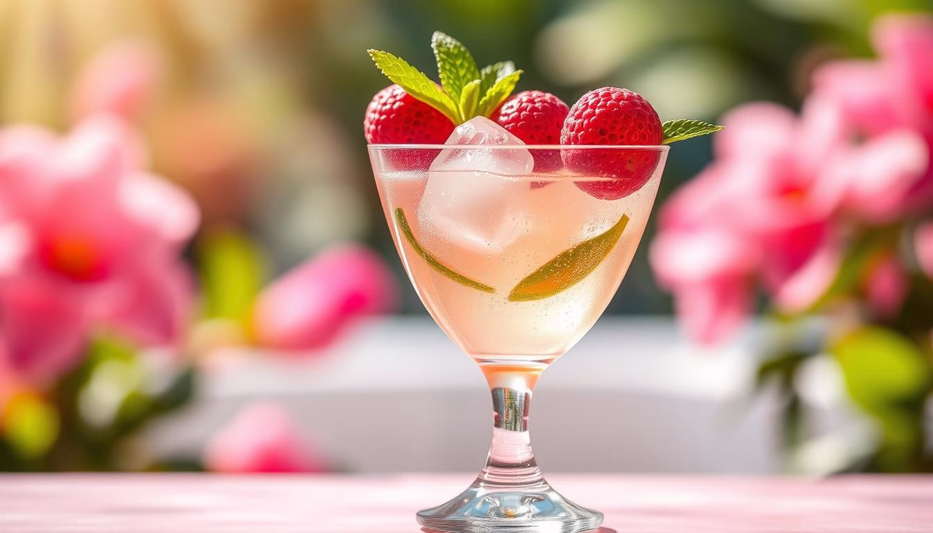 Lychee mocktail glassware