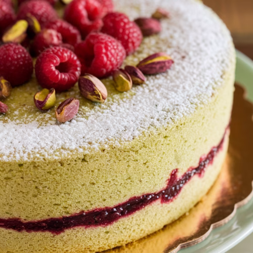Pistachio Raspberry Cake Recipe