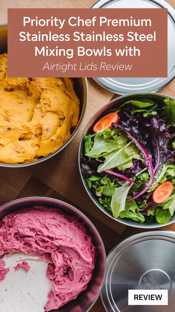 Priority Chef Premium Stainless Steel Mixing Bowls With Airtight Lids