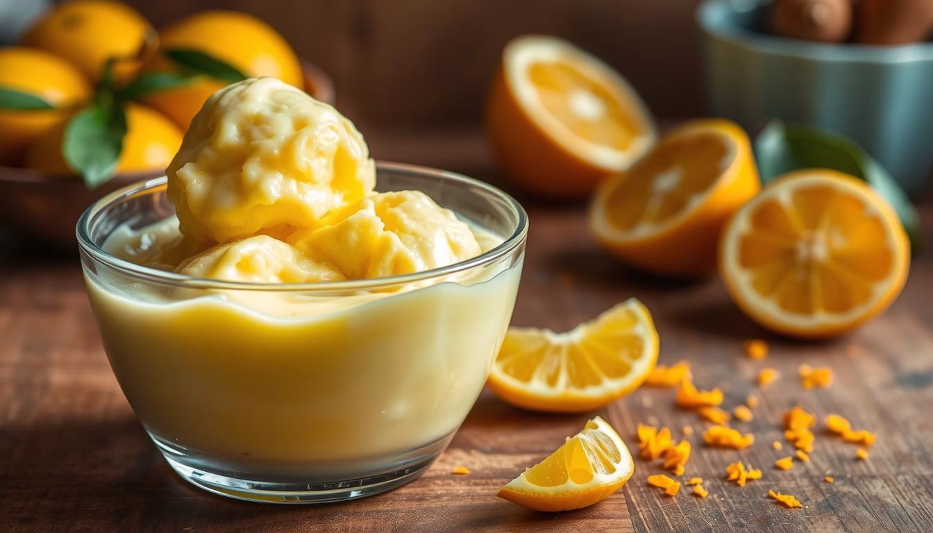 Yuzu ice cream custard base