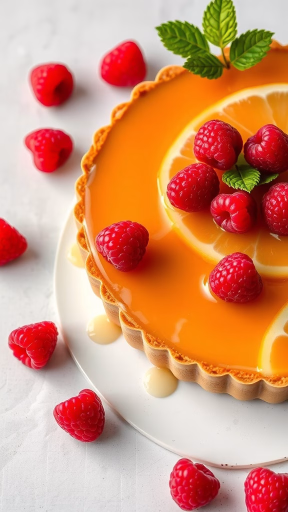 Almond and Raspberry Tart with Citrus Glaze