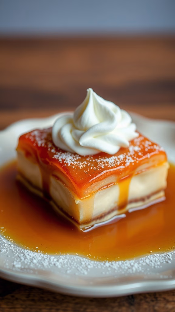 Delicious Baba au Rhum with whipped cream on top.