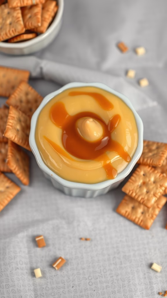 Butterscotch pudding served with graham crackers
