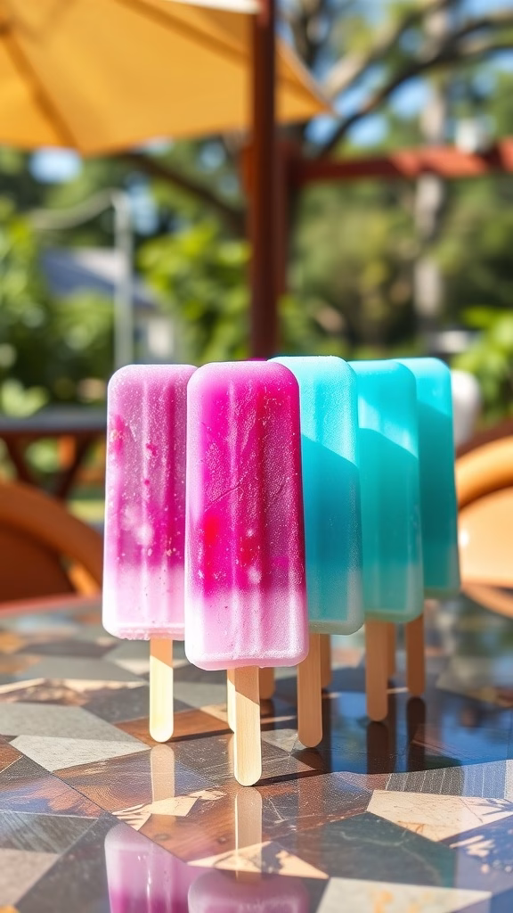 Color-changing popsicles in vibrant colors