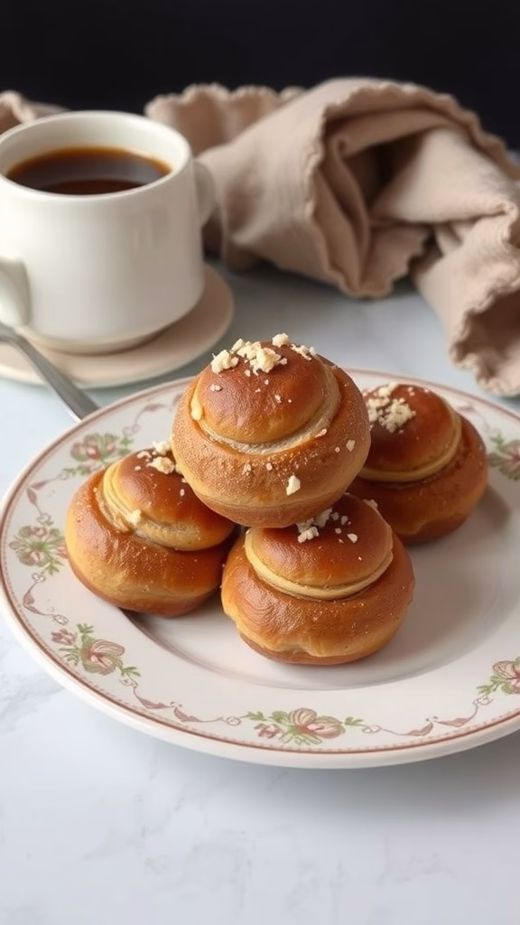 Delicious Swedish cardamom buns served on a plate