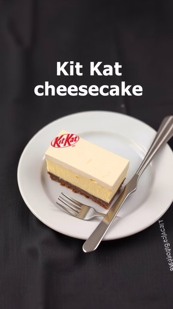 Delicious Kit Kat cheesecake bars on a plate