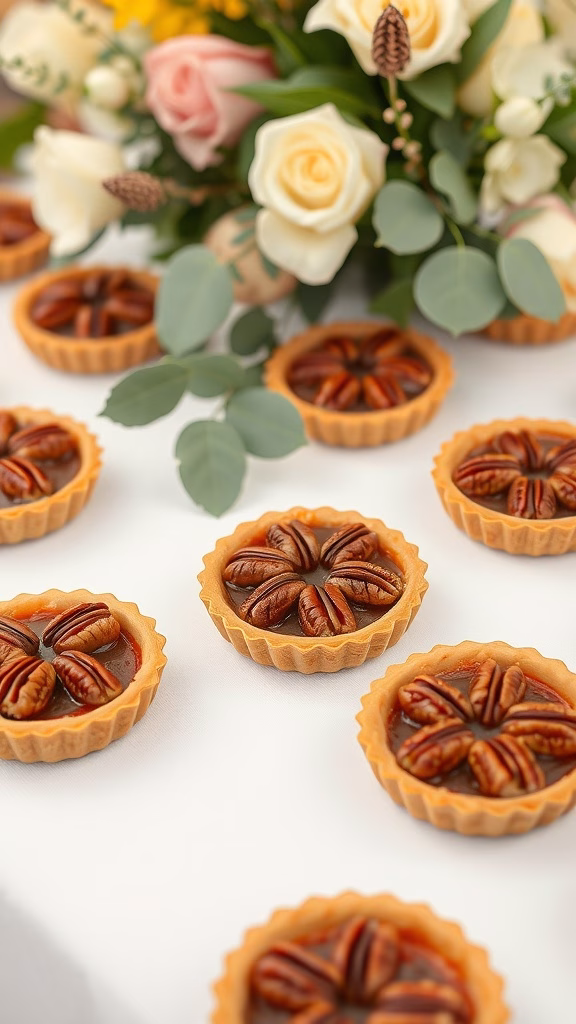 Delicious maple pecan tarts arranged on a table
