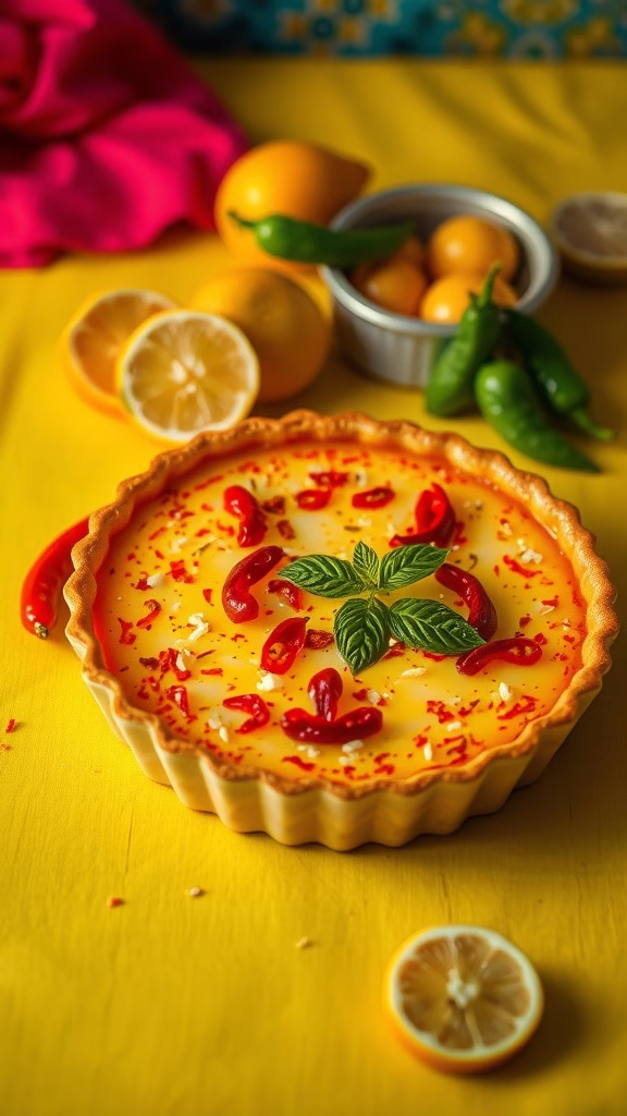 Spicy Calamansi Pie with Chili Flakes