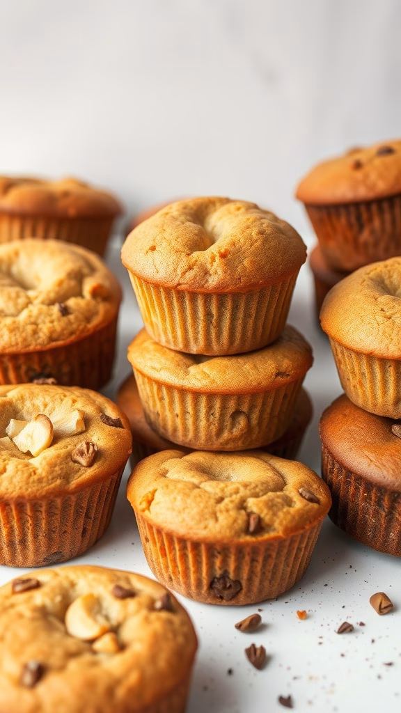 Freshly baked muffins showcasing a variety of textures and colors.