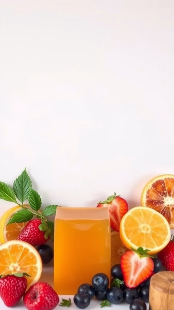 Vegan gelatin dessert with fruits