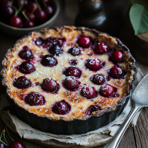 Cherry Clafoutis with Cherries Easy Baked Dessert!