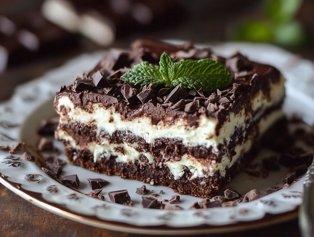 No-Bake Mint Chocolate Lasagna