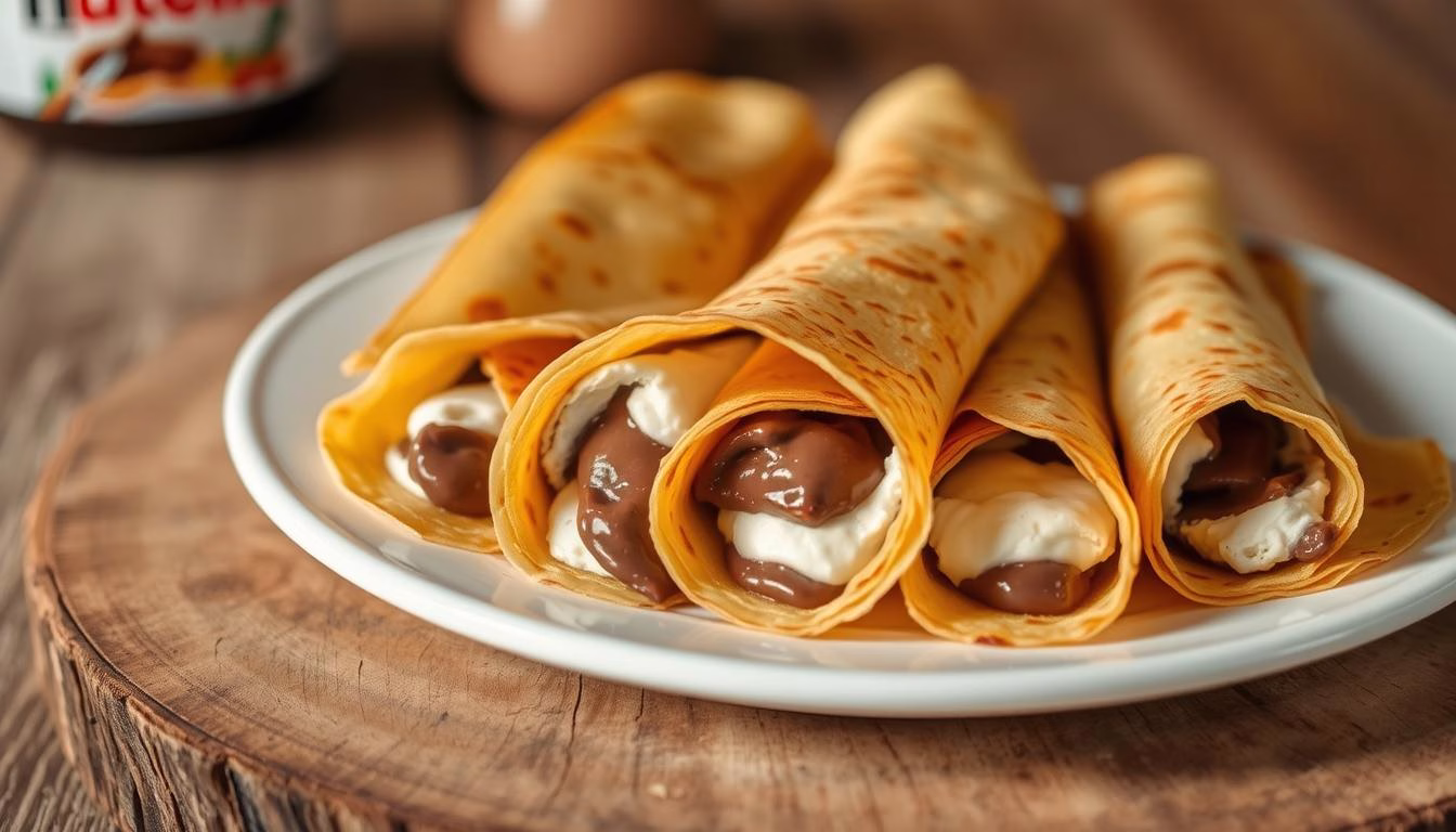 Nutella Cream Cheese Crepes recipe