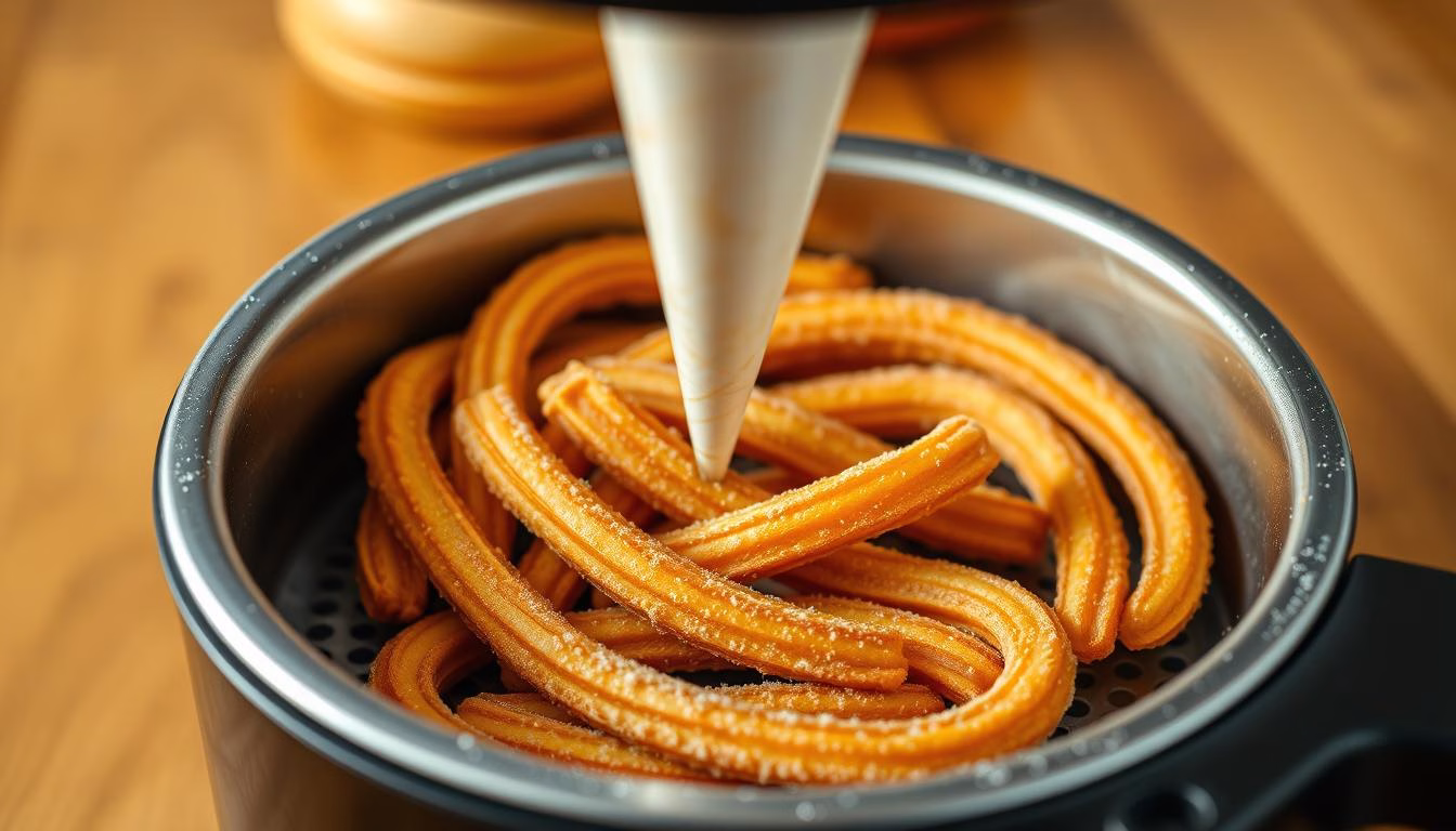 Piping and Air Frying Churros