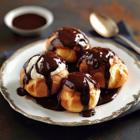Profiteroles with Chocolate Sauce