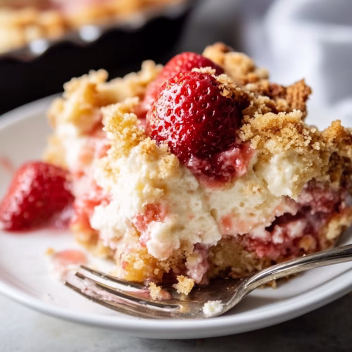 Strawberry Cheesecake Dump Cake