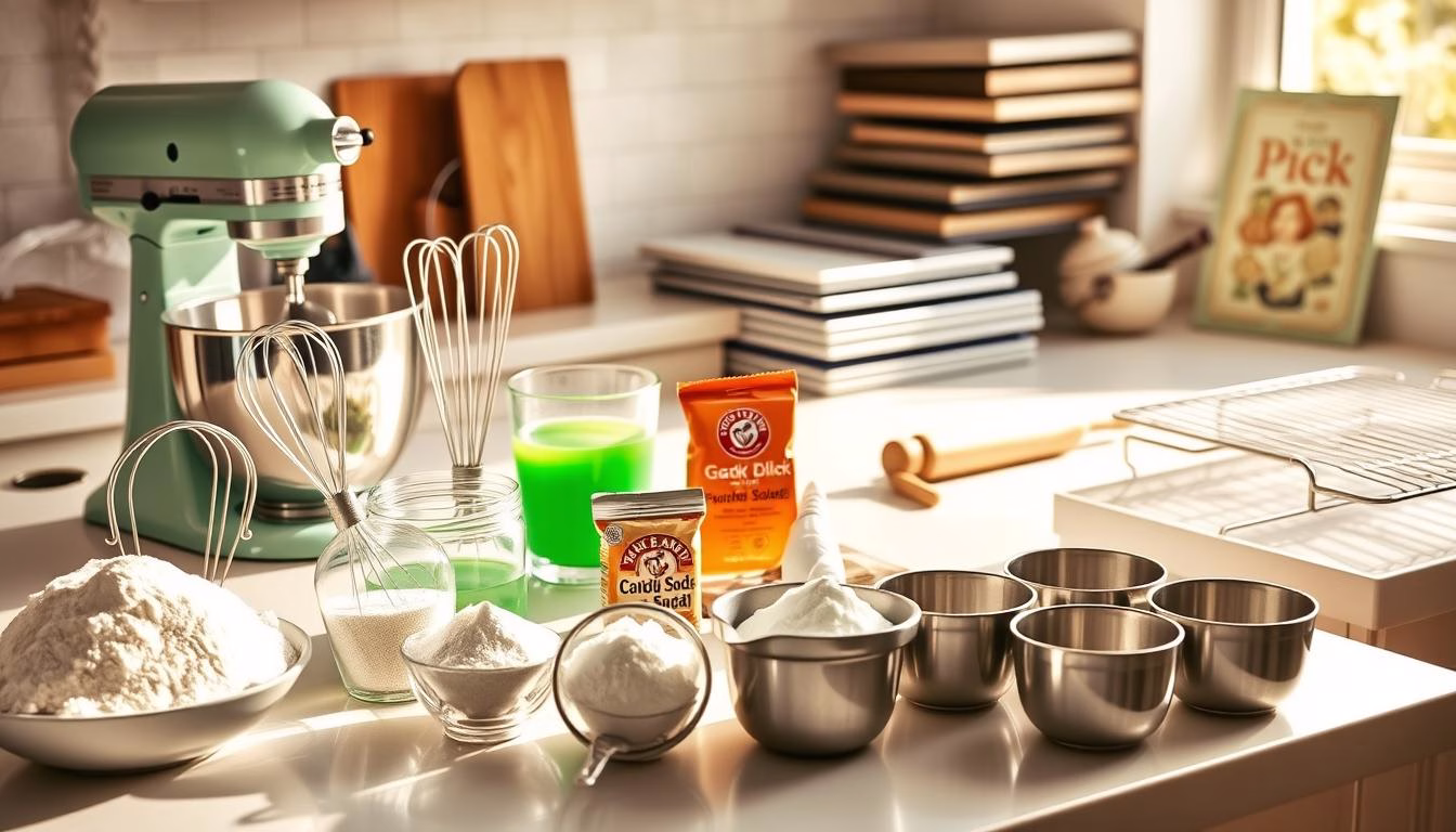 baking ingredients and tools