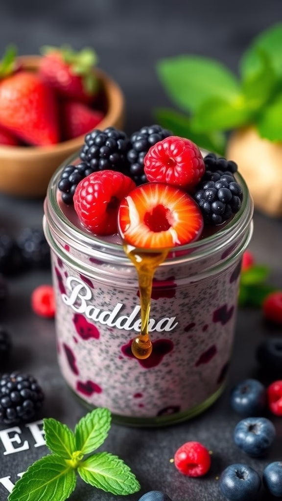 berry chia seed pudding 1