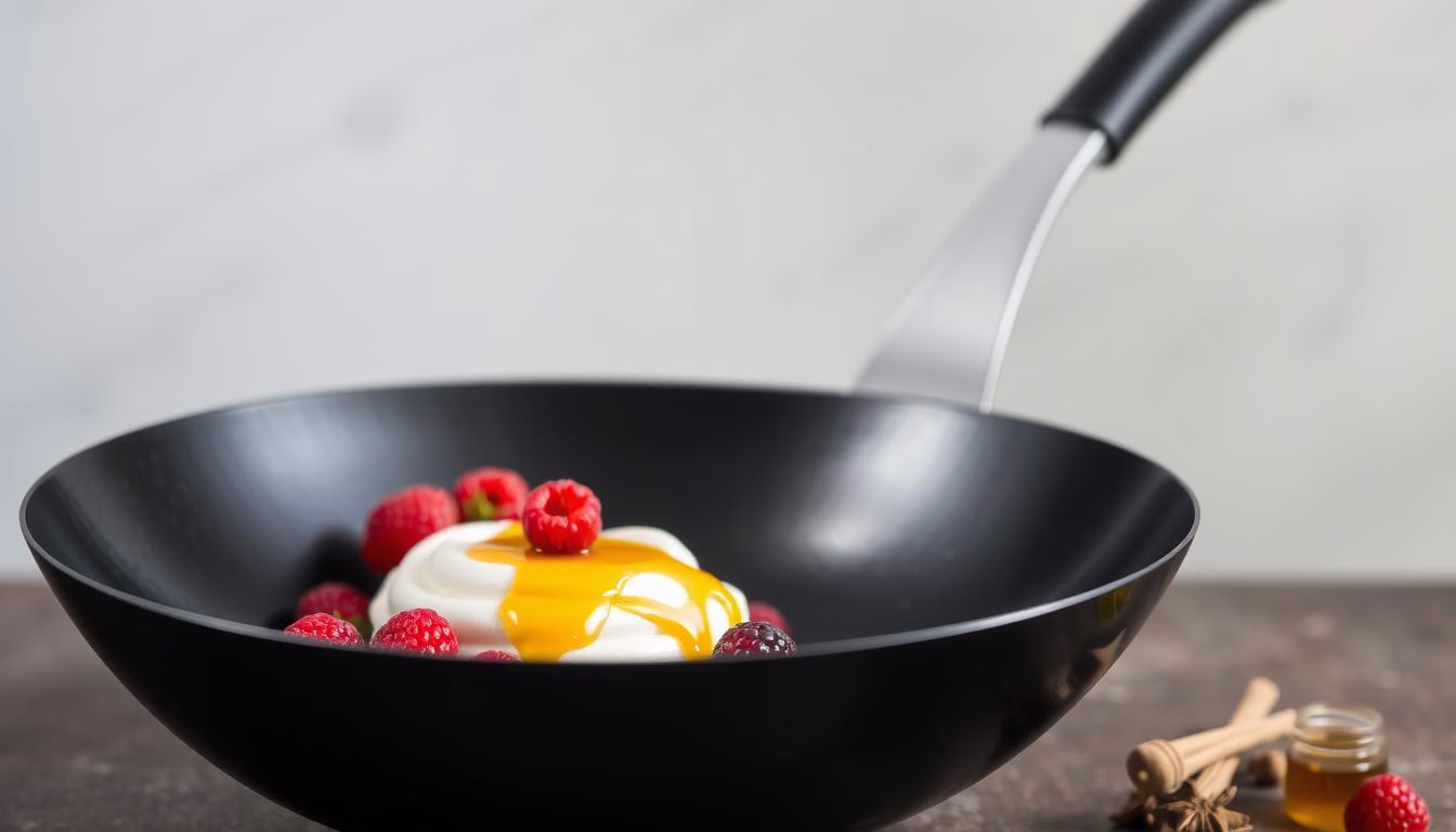 carbon steel wok for dessert cooking
