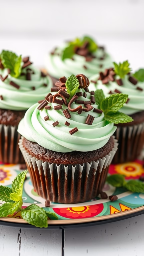 chocolate mint cupcakes 1