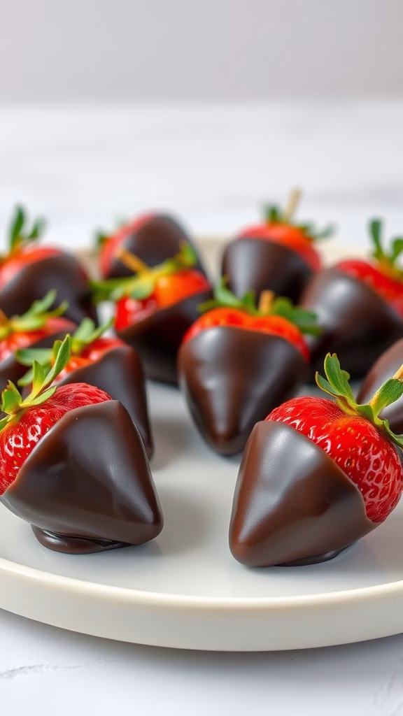 dark chocolate dipped strawberries 1