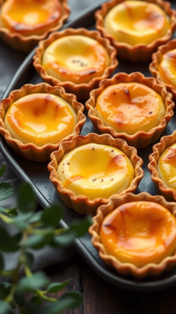 Delicious homemade egg tarts with creamy custard filling