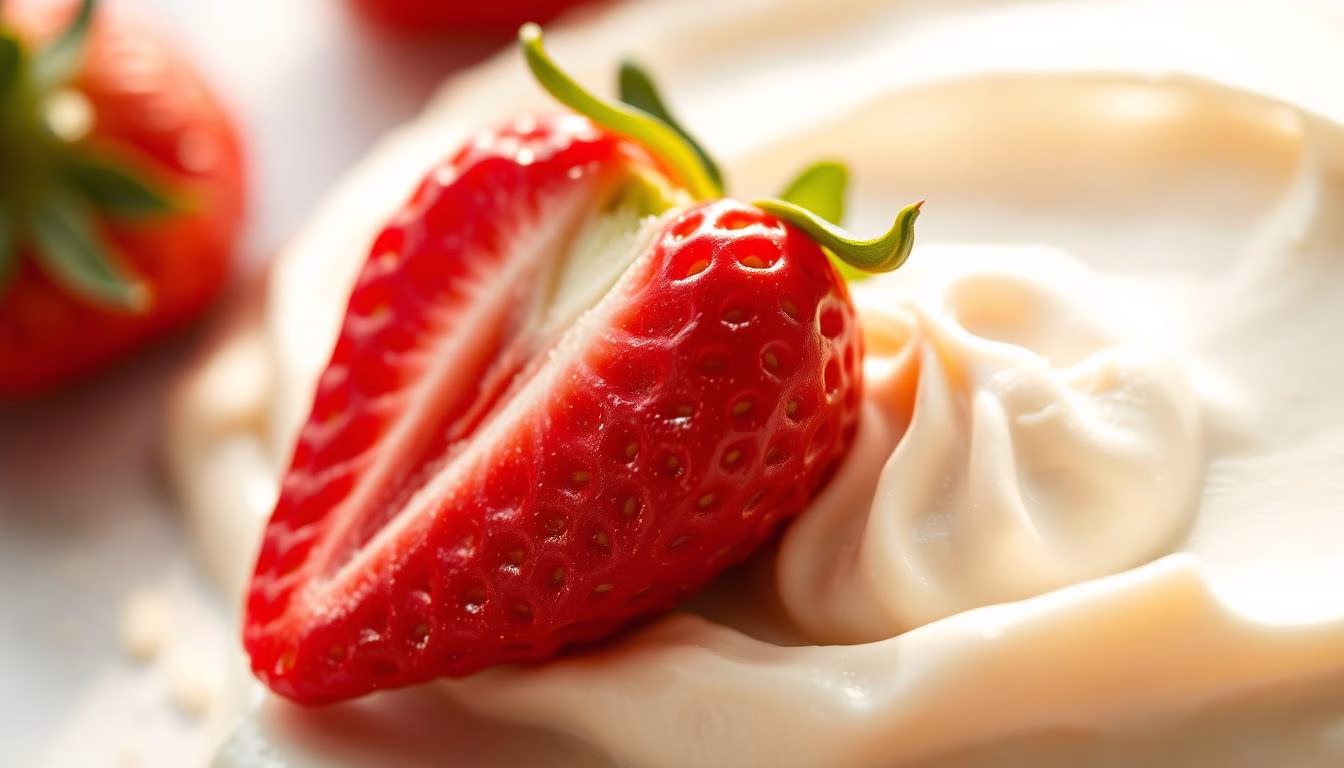 fresh strawberry with cream cheese filling
