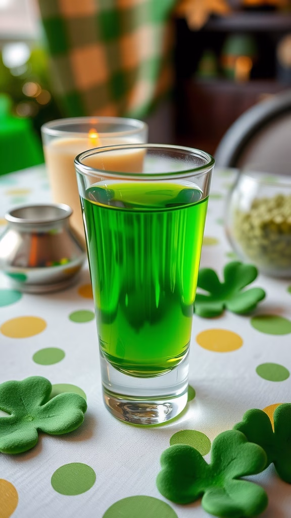 A vibrant green shot perfect for St. Patrick's Day celebrations