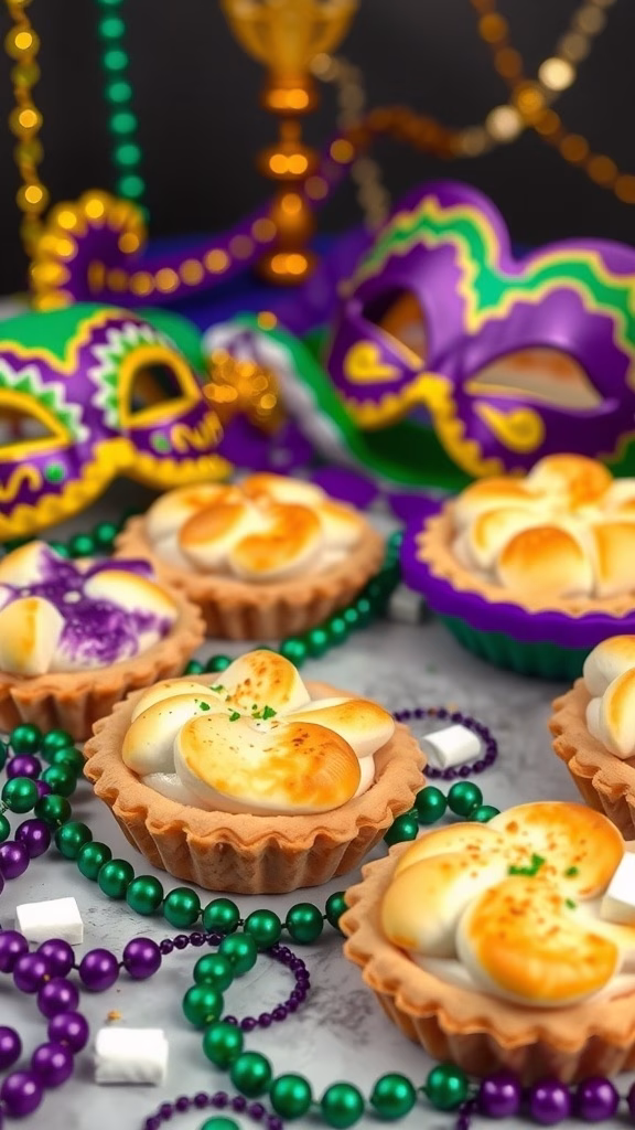 Mardi Gras Moon Pies with marshmallow filling