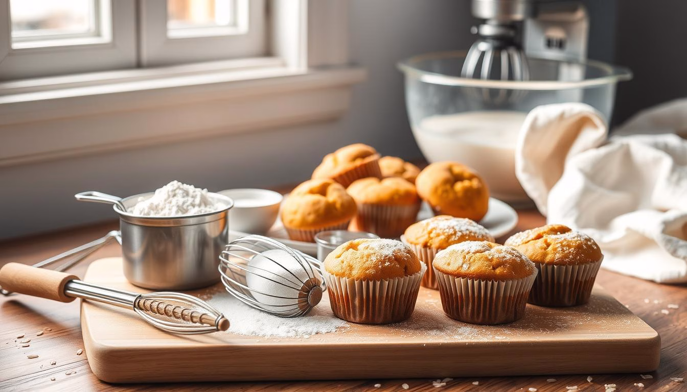 muffin ingredients and tools