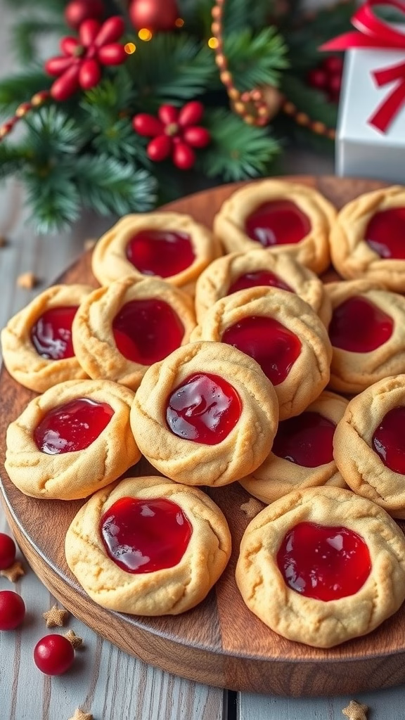 Peanut Butter & Jelly Thumbprint cookies